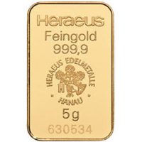 heraeus 5g gold bar