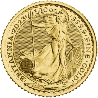 1-10 oz britannia charles iii gold coin 2023 back