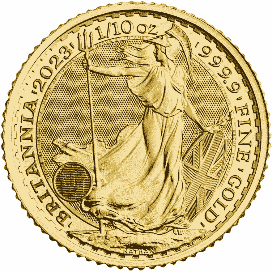 1-10 oz britannia charles iii gold coin 2023 back