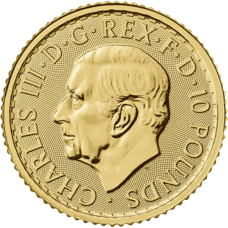 1-10 oz britannia charles iii gold coin 2023 front