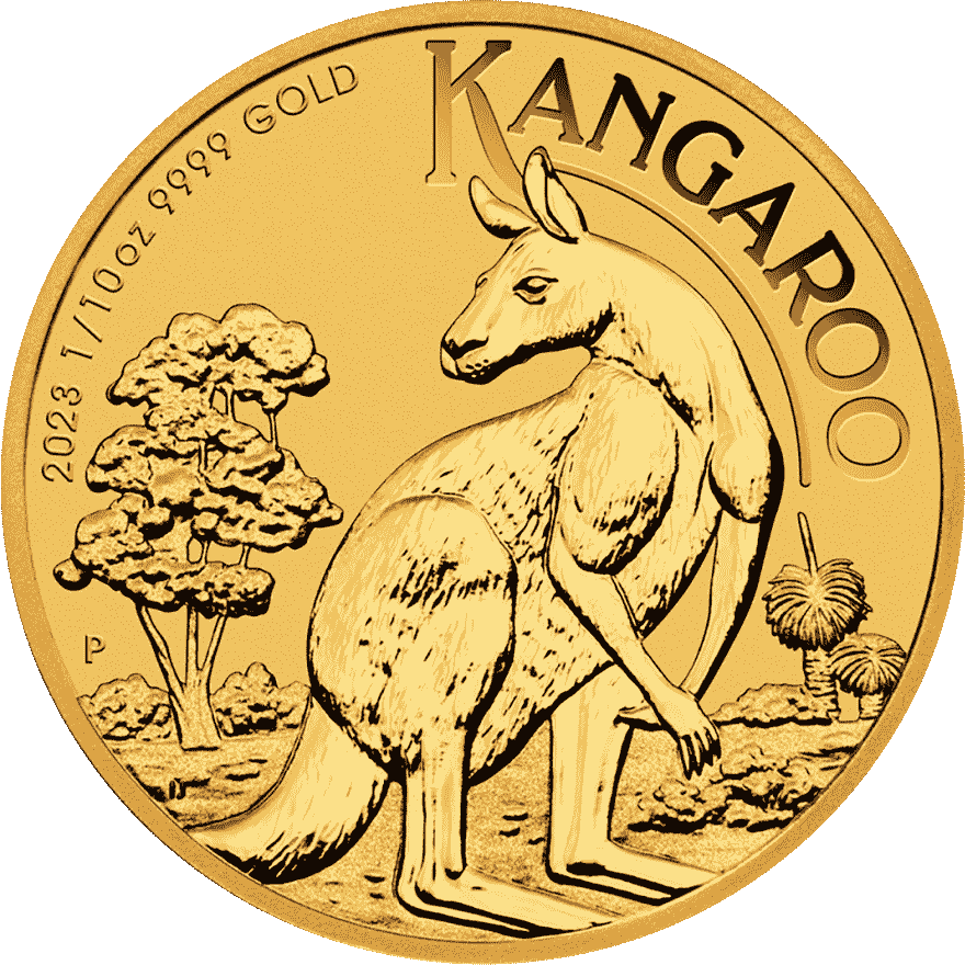 1-10 oz kangaroo gold coin 2023 back