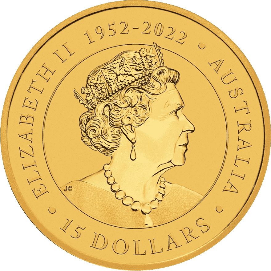 1-10 oz kangaroo gold coin 2023 front