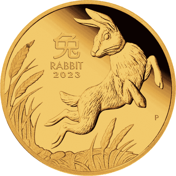 1-10 oz lunar iii rabbit gold 2023 back