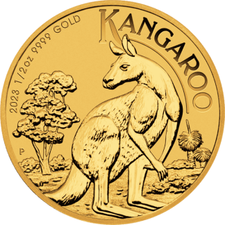 1-2 oz kangaroo gold coin 2023 back