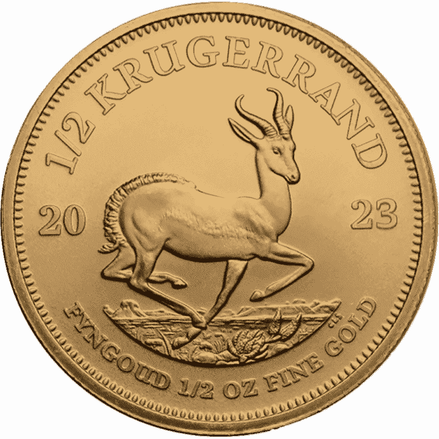 1-2 oz krugerrand gold coin 2023 back
