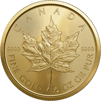 1-2 oz maple leaf gold coin 2023 back