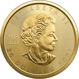 1-2 oz maple leaf gold coin 2023 front
