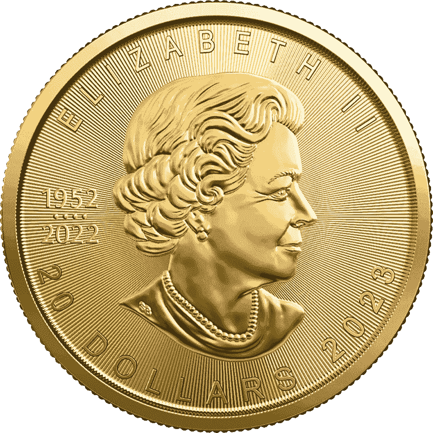 1-2 oz maple leaf gold coin 2023 front