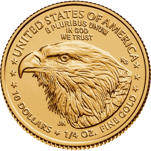 1-4 oz american eagle gold coin 2023 back