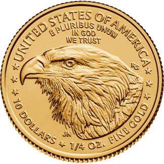 1-4 oz american eagle gold coin 2023 back