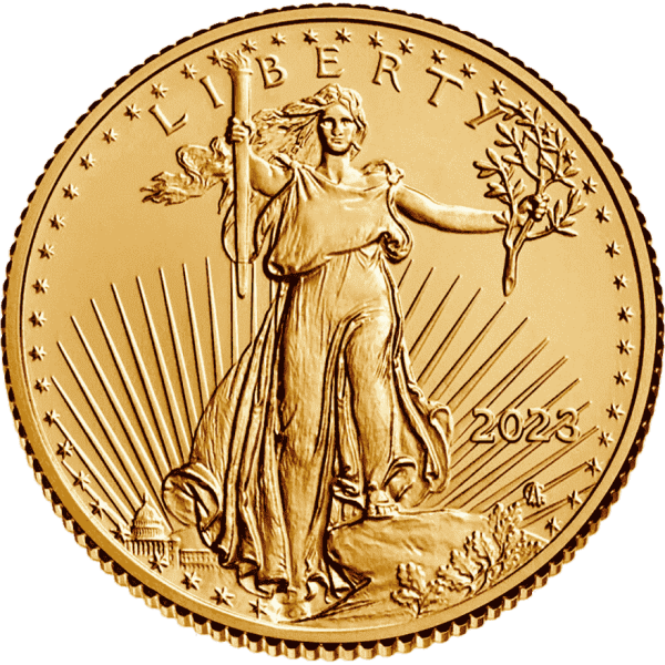 1-4 oz american eagle gold coin 2023 front