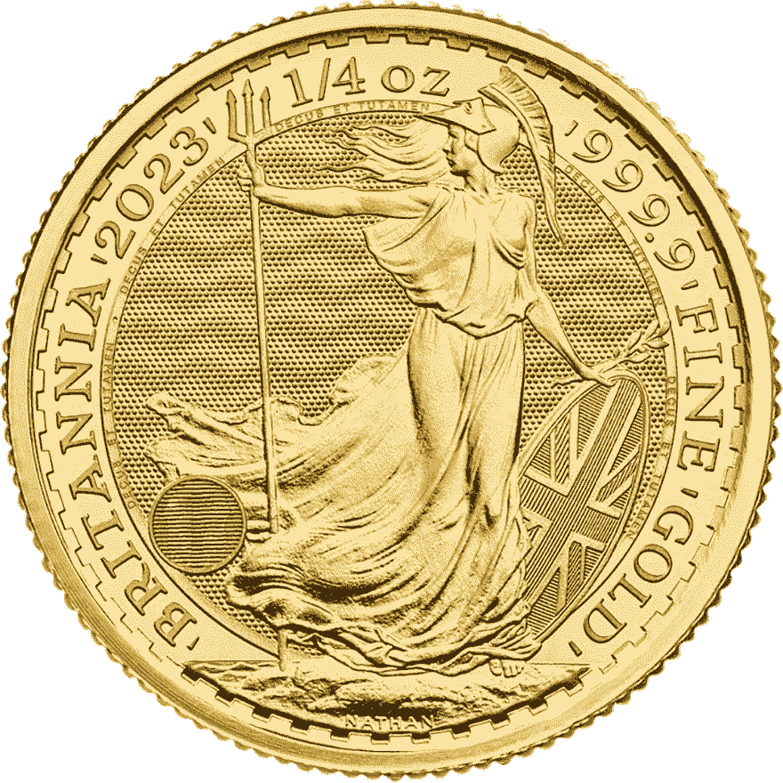 1-4 oz britannia charles iii gold coin 2023 back