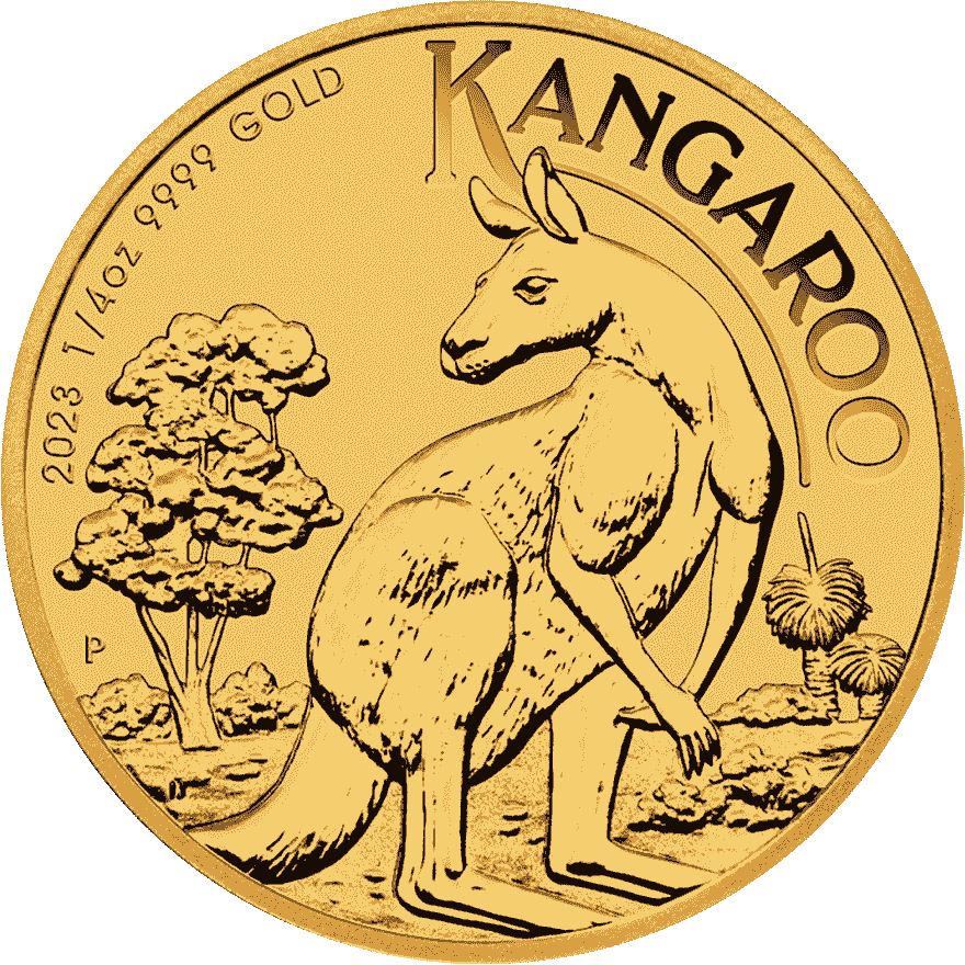 1-4 oz kangaroo gold coin 2023 back
