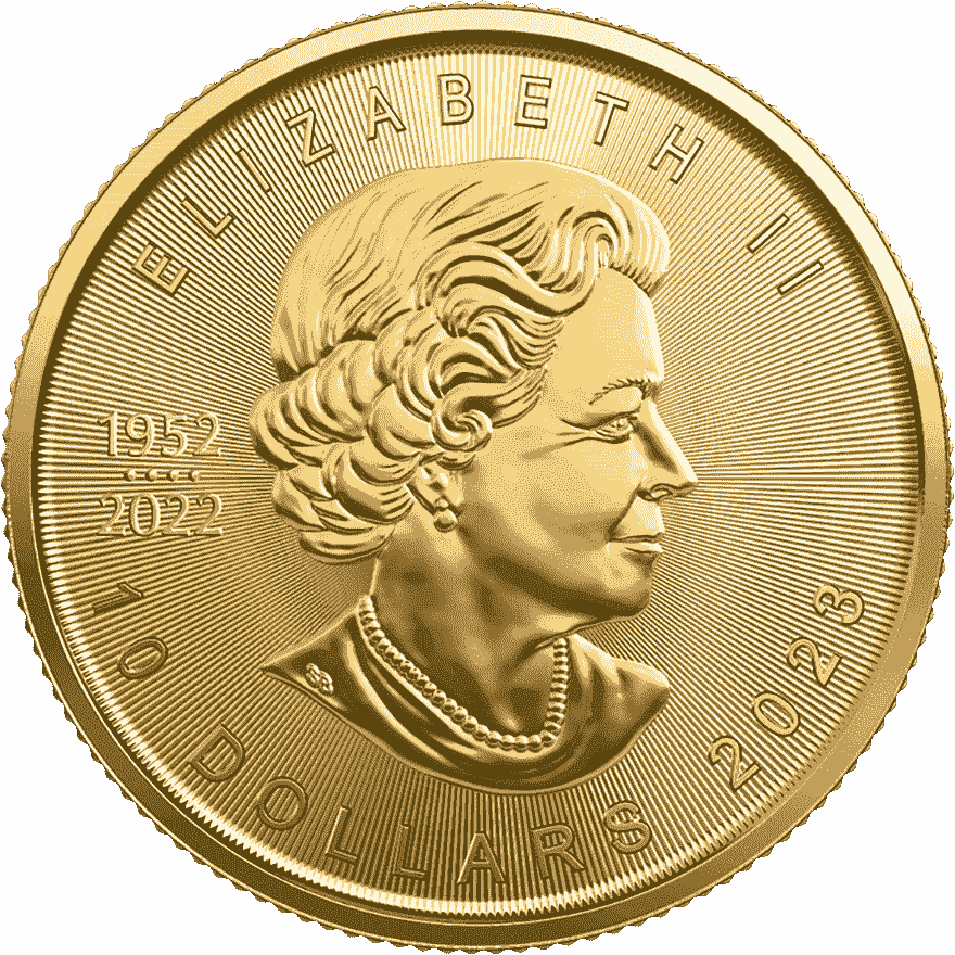 1-4 oz maple leaf gold coin 2023 front