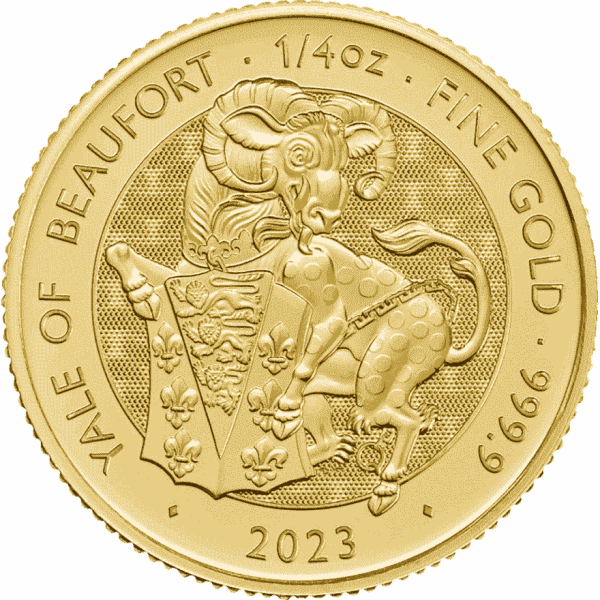 1-4 oz tudor beasts yale of beaufort gold coin 2023 back