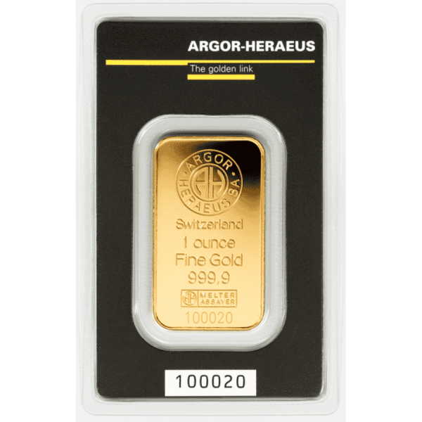 1 oz gold bar argor heraeus