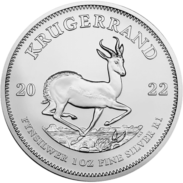 1-oz krugerrand silver coin 2022 front