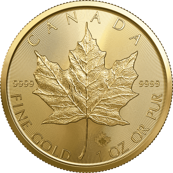 1 oz maple leaf gold coin 2023 back