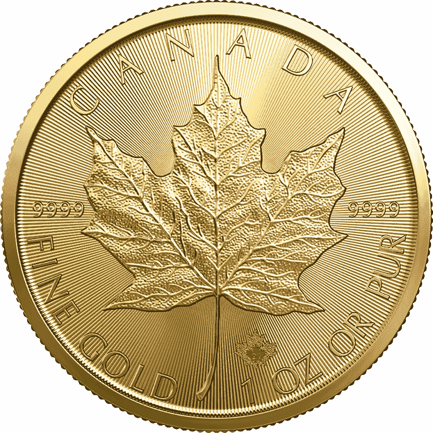 1 oz maple leaf gold coin 2023 back