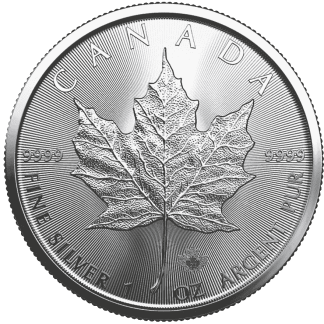 1 oz silver maple leaf coin 2023 back