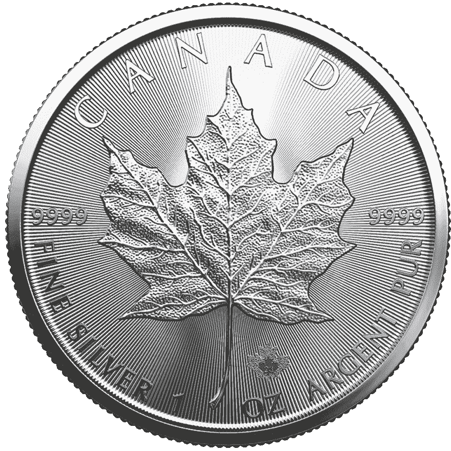 1 oz silver maple leaf coin 2023 back