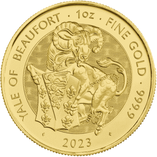 1 oz tudor beasts yale of beaufort gold coin 2023 back