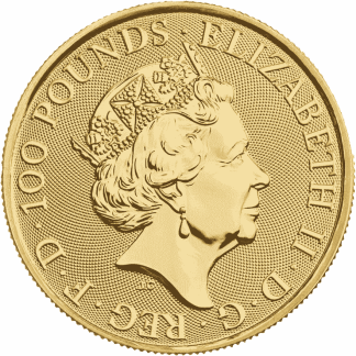 1 oz tudor beasts yale of beaufort gold coin 2023 front