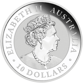 10 oz kookaburra silver coin 2022 front
