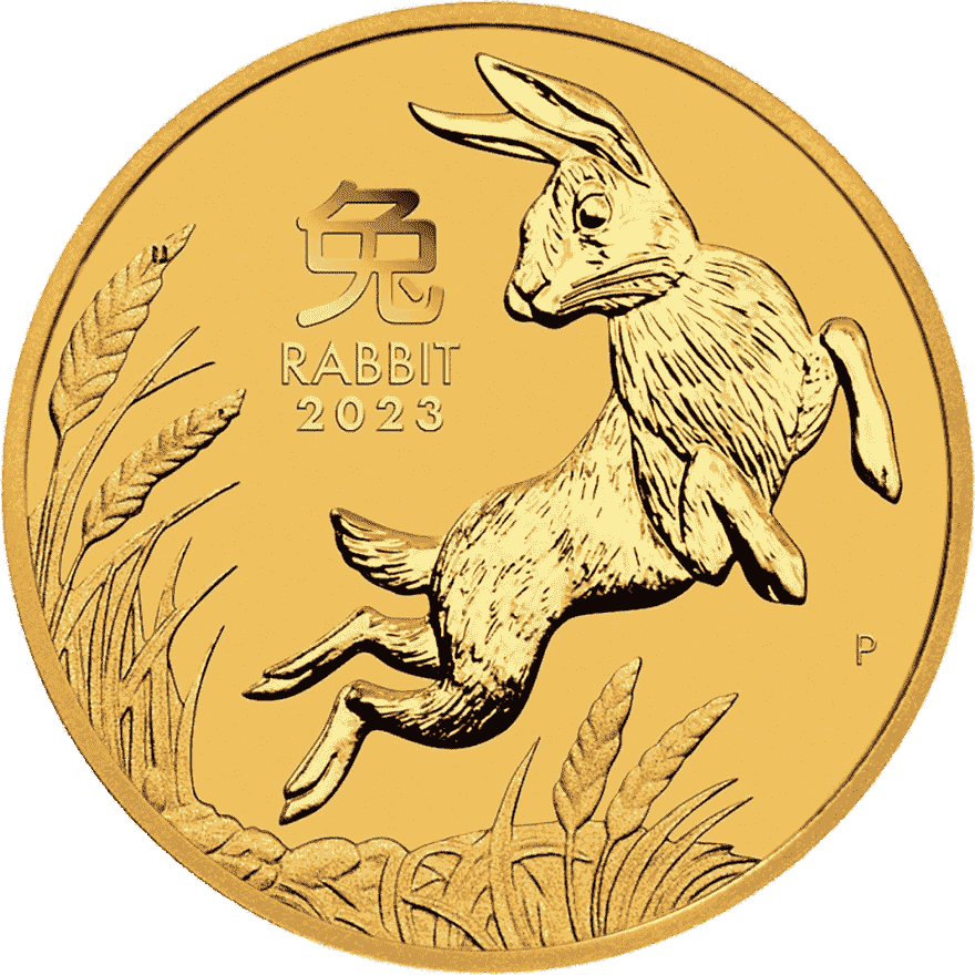 10 oz lunar iii rabbit gold 2023 back