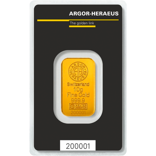 10g gold bar argor heraeus