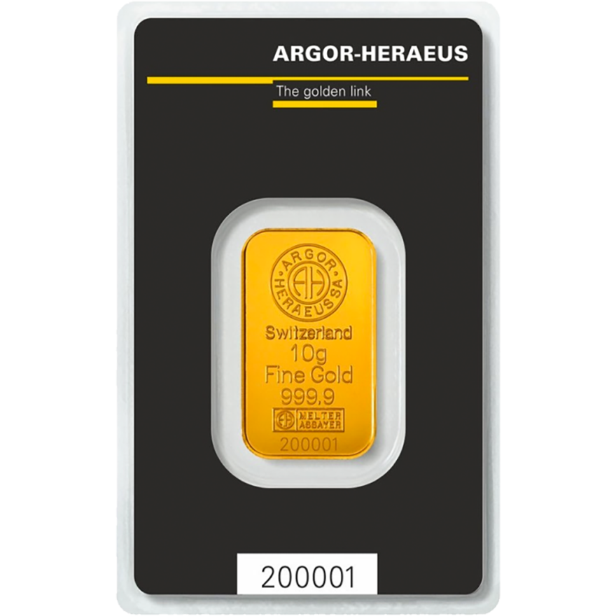10g gold bar argor heraeus