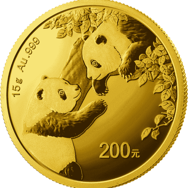15g china panda gold coin 2023 front
