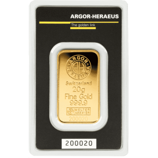 20g gold bar argor heraeus
