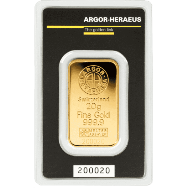 20g gold bar argor heraeus