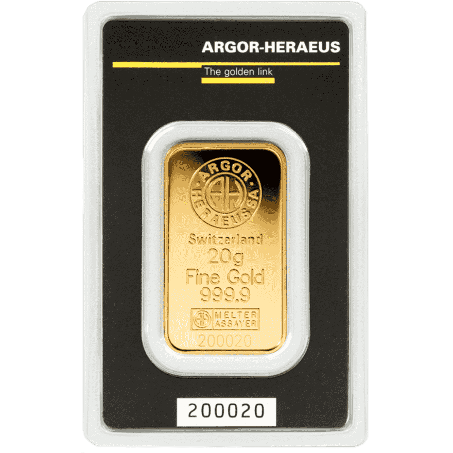 20g gold bar argor heraeus