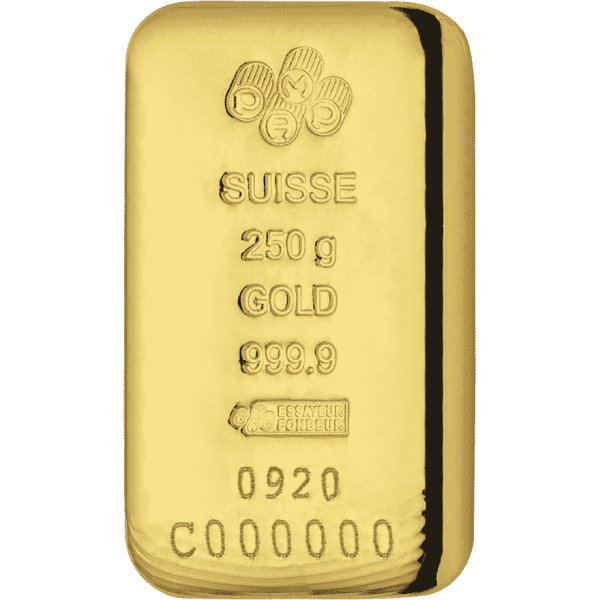 250g gold bar pamp suisse