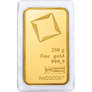 250g gold bar valcambi minted