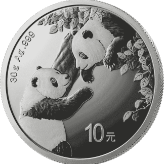 30g china panda silver coin 2023 back