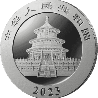 30g china panda silver coin 2023 front