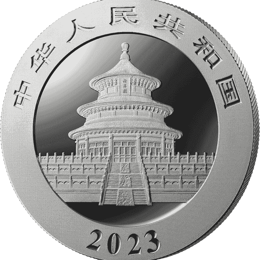 30g china panda silver coin 2023 front