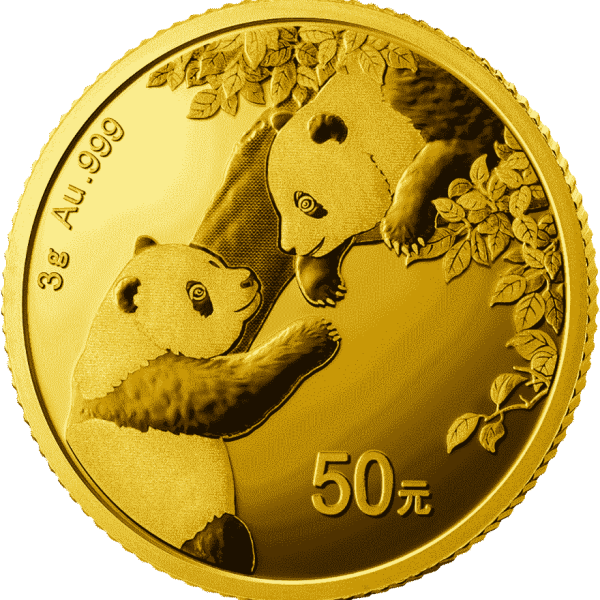3g china panda gold coin 2023 front
