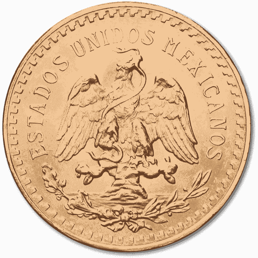 50 gold mexican pesos front