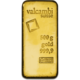 500g gold bar valcambi casted