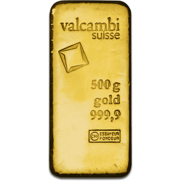 500g gold bar valcambi casted