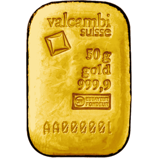 50g gold bar valcambi casted
