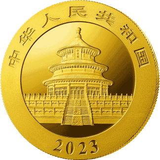8g china panda gold coin 2023 back