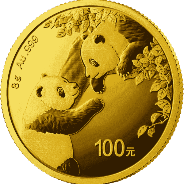 8g china panda gold coin 2023 front