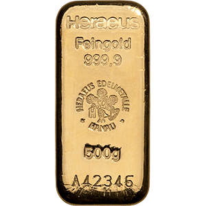 heraeus 500g gold bar