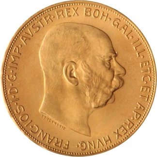 austrian 100 corona gold coin back