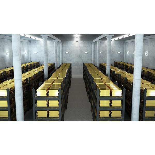 bank vault with gold bars